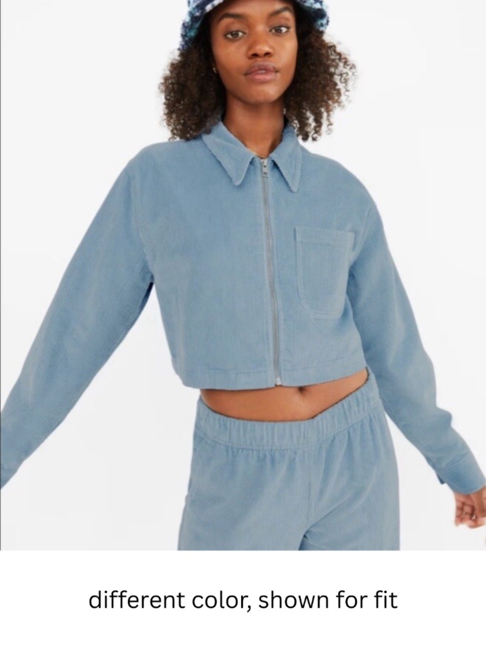 Aritzia TNA Dixon Corduroy Cropped Jacket Purple Ash - Picture 8 of 16